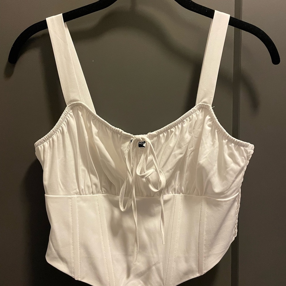 White cropped corset top